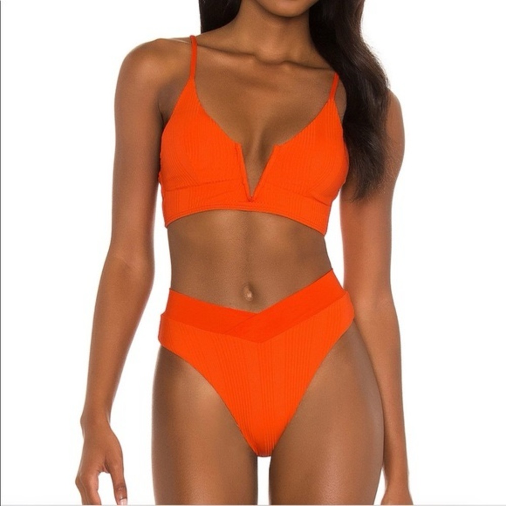L Space Orange Bikini - brand new w tags - siren top, Bitsy bottoms